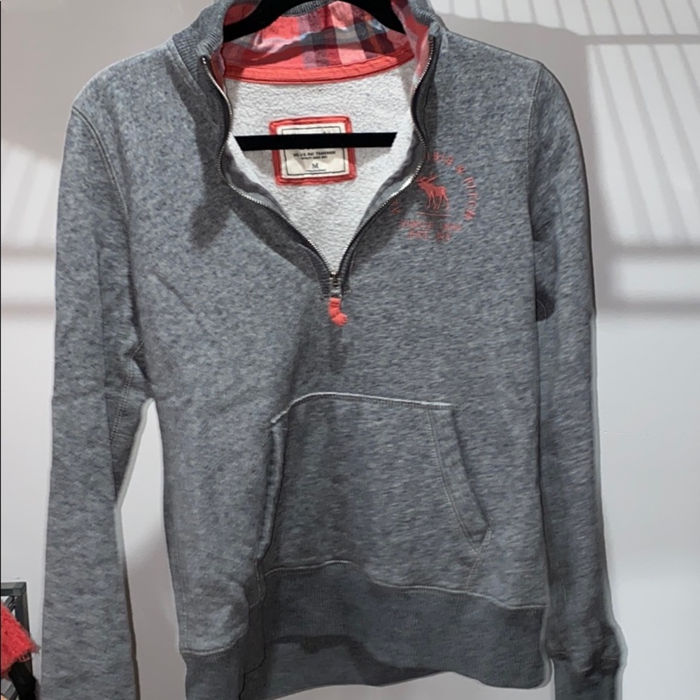 Grey Quarter-zip Pullover